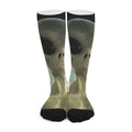 Grey Alien 3D Print Long Socks