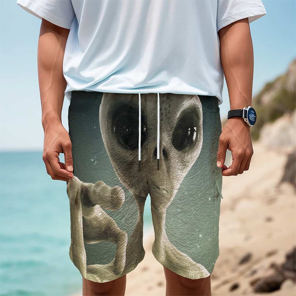 Grey Alien 3D Print Men's Cargo Shorts