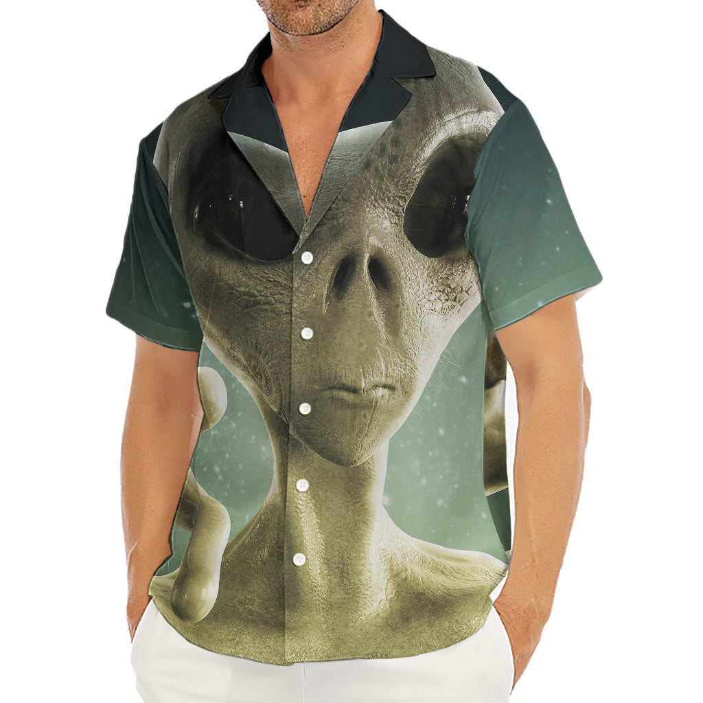 Grey Alien 3D Print Men's Deep V-Neck Shirt