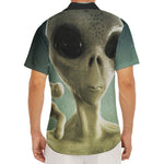 Grey Alien 3D Print Men's Deep V-Neck Shirt