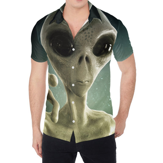 Grey Alien 3D Print Men's Shirt