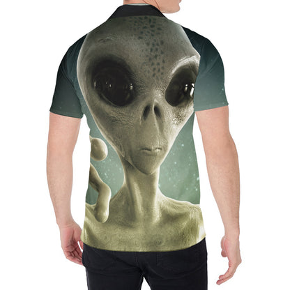 Grey Alien 3D Print Men's Shirt