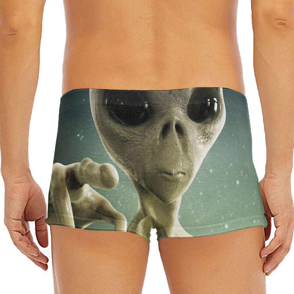 Grey Alien 3D Print Men's Short Boxer Briefs