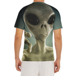 Grey Alien 3D Print Men's Short Sleeve Rash Guard