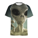 Grey Alien 3D Print Men's Sports T-Shirt