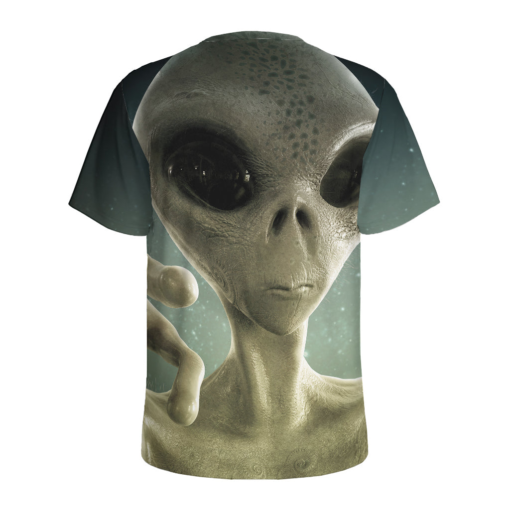 Grey Alien 3D Print Men's Sports T-Shirt