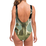 Grey Alien 3D Print One Piece Swimsuit