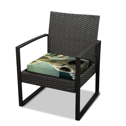 Grey Alien 3D Print Outdoor Seat Cushion Cover
