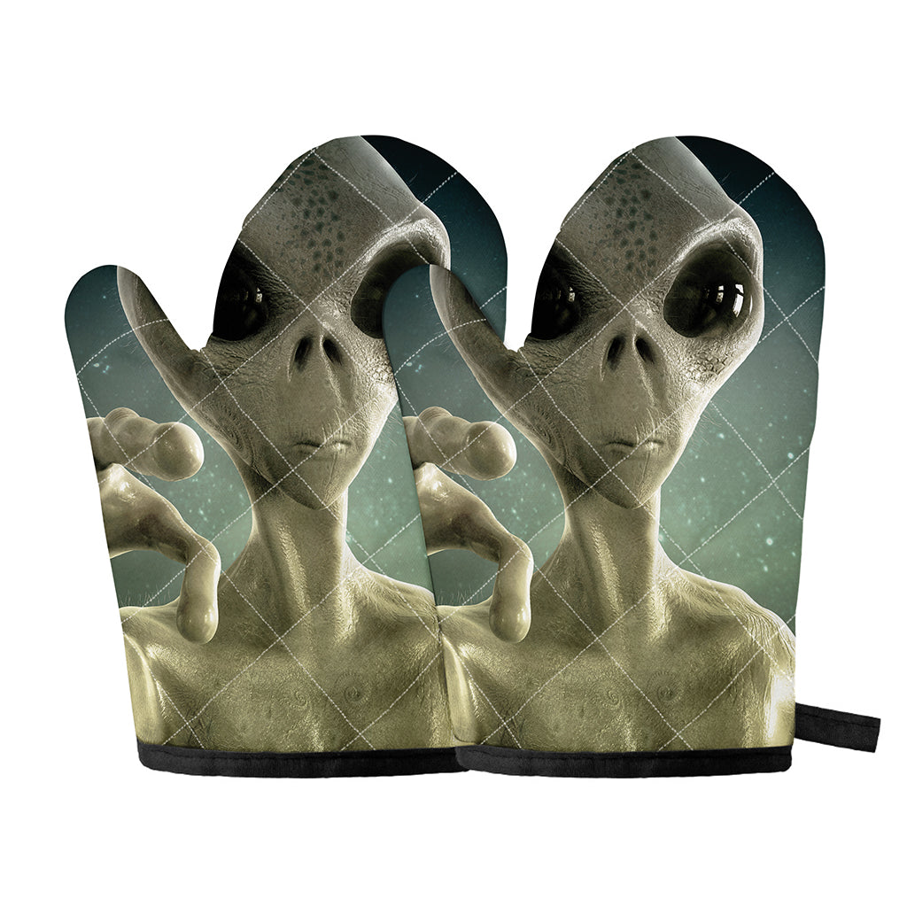 Grey Alien 3D Print Oven Mitts