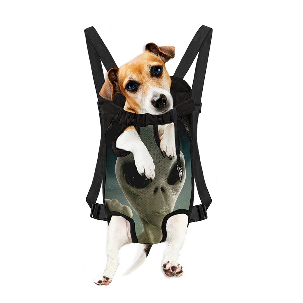 Grey Alien 3D Print Pet Carrier Backpack