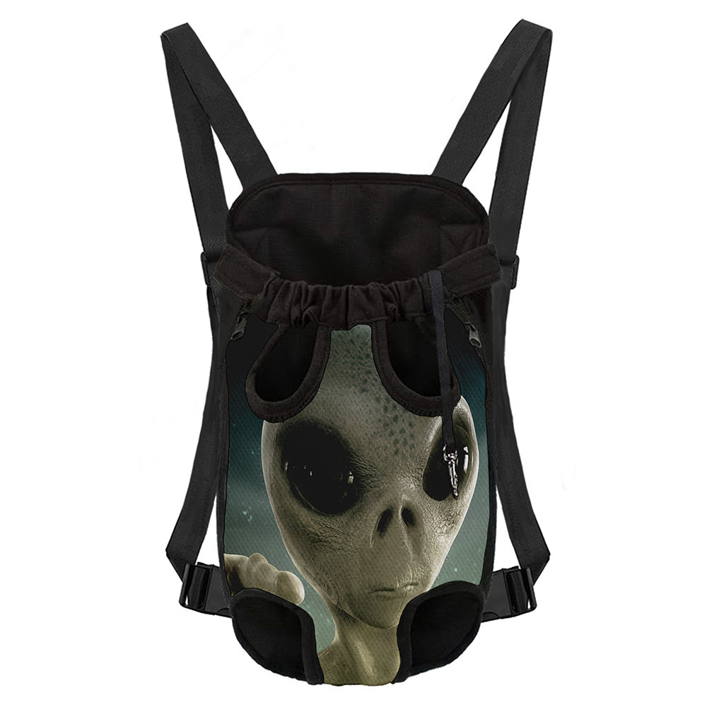 Grey Alien 3D Print Pet Carrier Backpack
