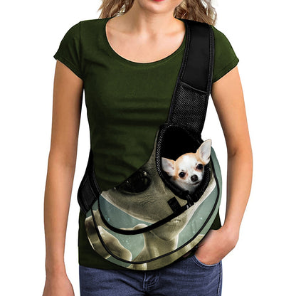 Grey Alien 3D Print Pet Sling Carrier