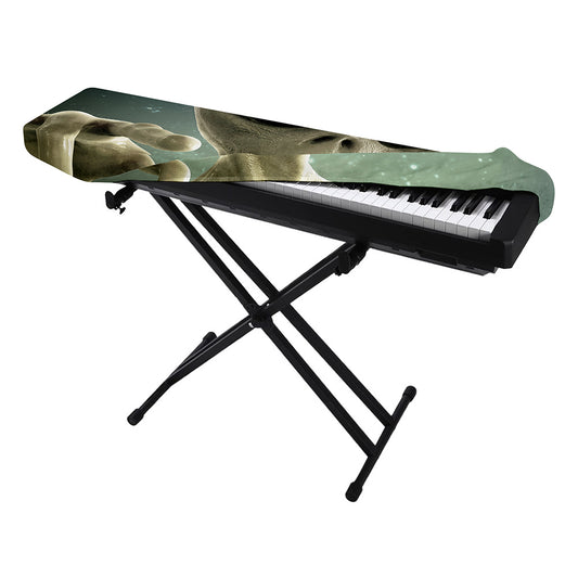 Grey Alien 3D Print Piano Keyboard Cover