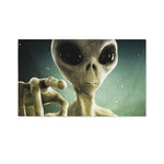Grey Alien 3D Print Polyester Flag