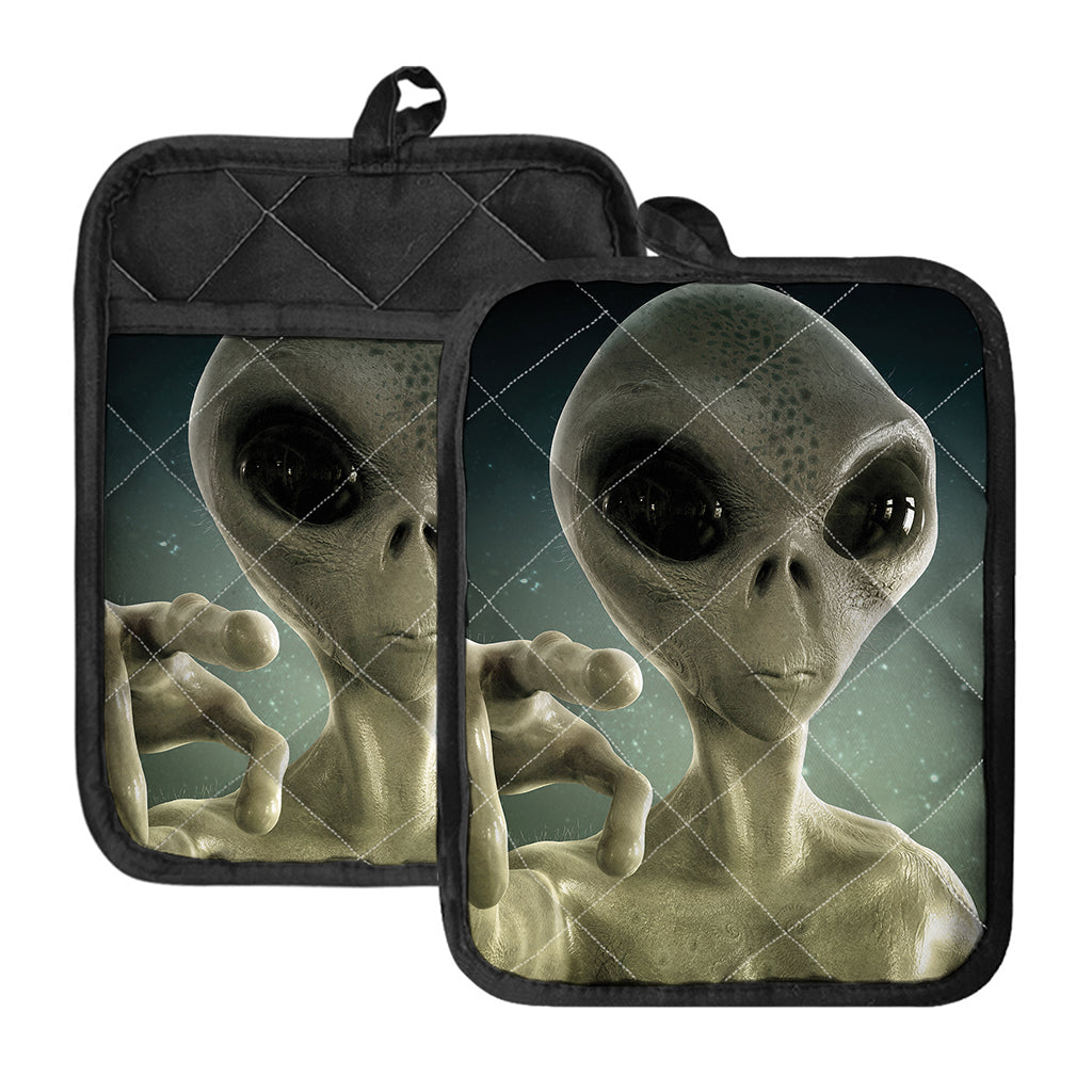 Grey Alien 3D Print Pot Holders With Pocket