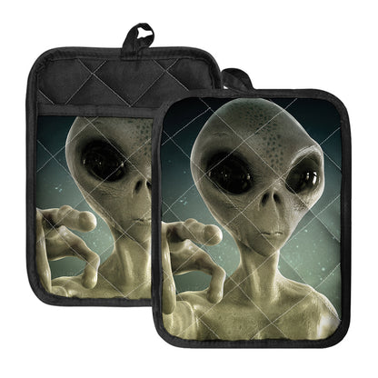 Grey Alien 3D Print Pot Holders With Pocket