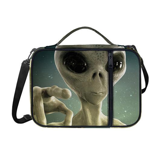 Grey Alien 3D Print Shoulder Strap Bible Bag