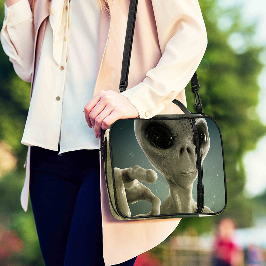 Grey Alien 3D Print Shoulder Strap Bible Bag
