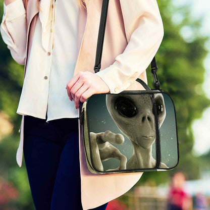 Grey Alien 3D Print Shoulder Strap Bible Bag