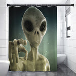 Grey Alien 3D Print Shower Curtain