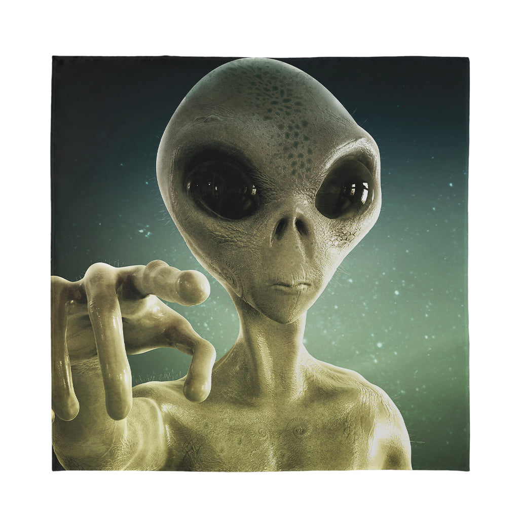 Grey Alien 3D Print Silk Bandana