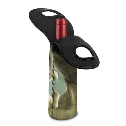 Grey Alien 3D Print Single Neoprene Wine Tote