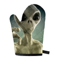 Grey Alien 3D Print Single Oven Mitt