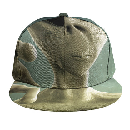 Grey Alien 3D Print Snapback Cap