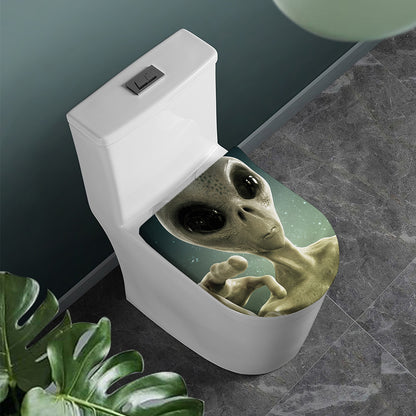 Grey Alien 3D Print Toilet Lid Cover