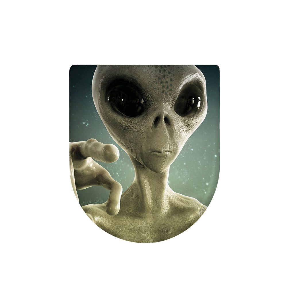 Grey Alien 3D Print Toilet Lid Cover