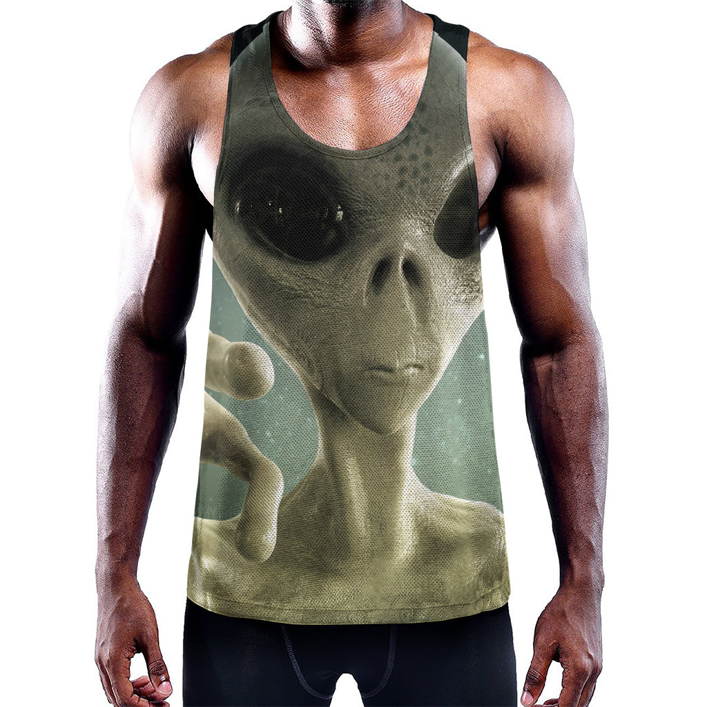 Grey Alien 3D Print Training Tank Top