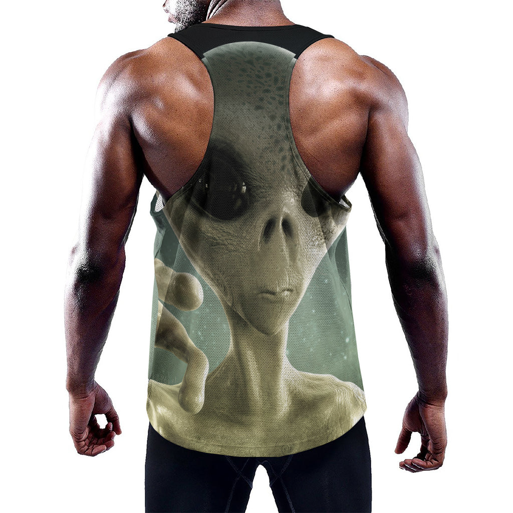 Grey Alien 3D Print Training Tank Top