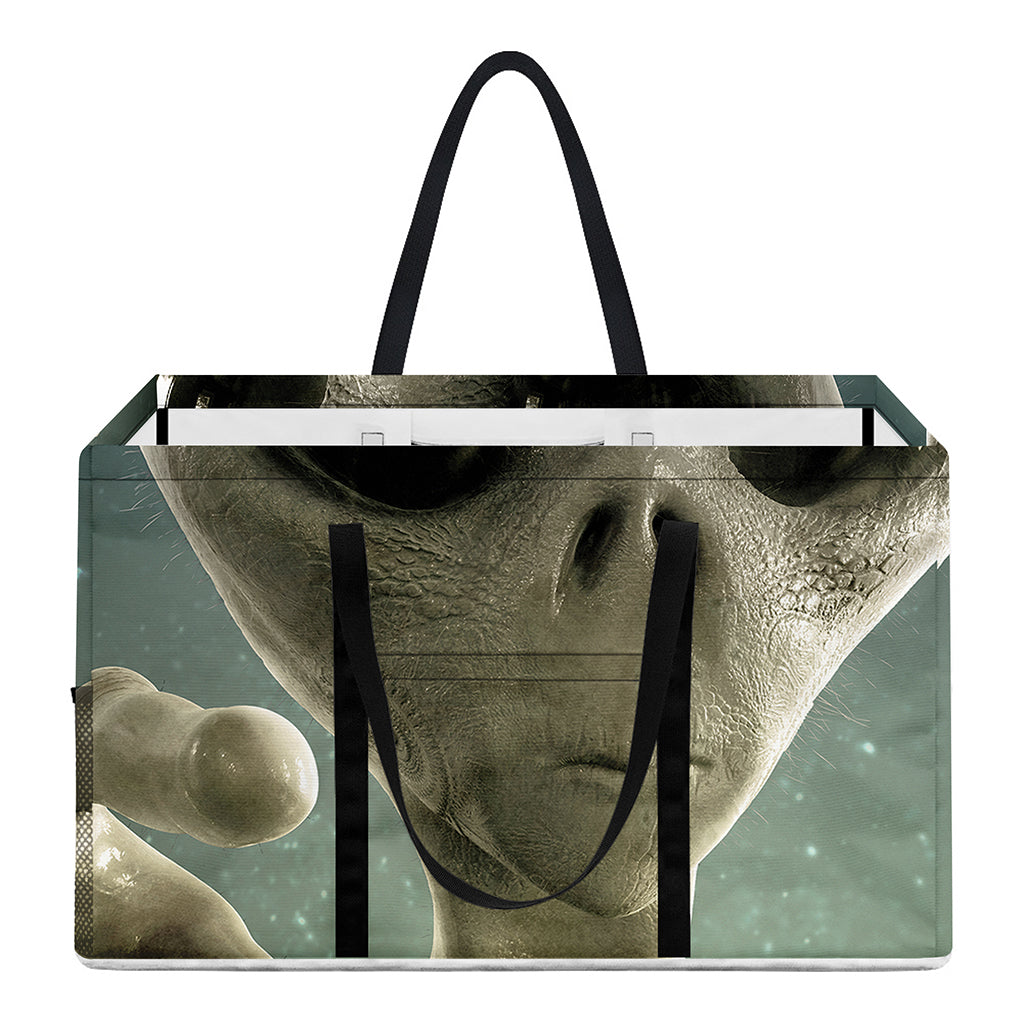 Grey Alien 3D Print Utility Tote Bag
