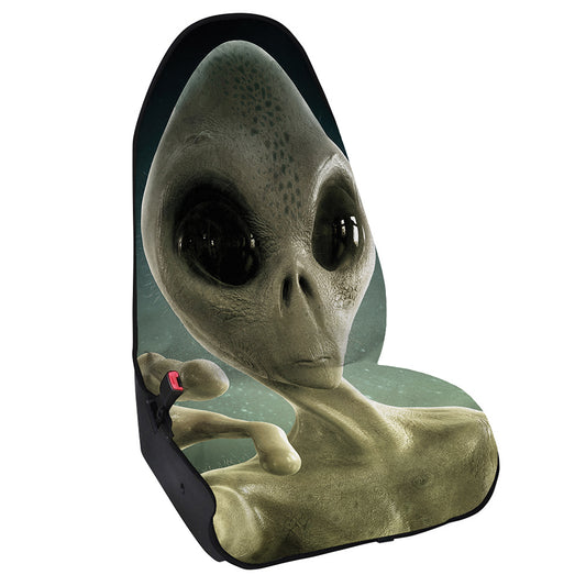 Grey Alien 3D Print Waterproof Car Seat Cover