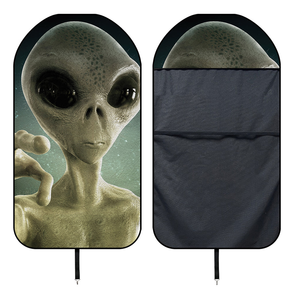 Grey Alien 3D Print Waterproof Car Seat Cover