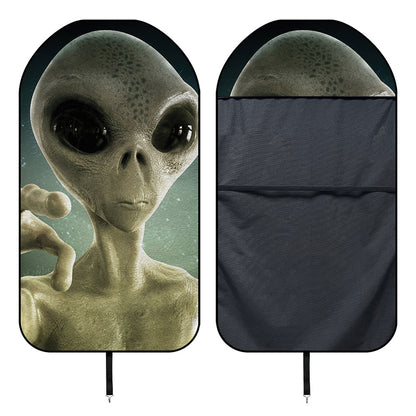 Grey Alien 3D Print Waterproof Car Seat Cover