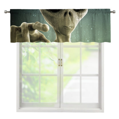 Grey Alien 3D Print Window Valance