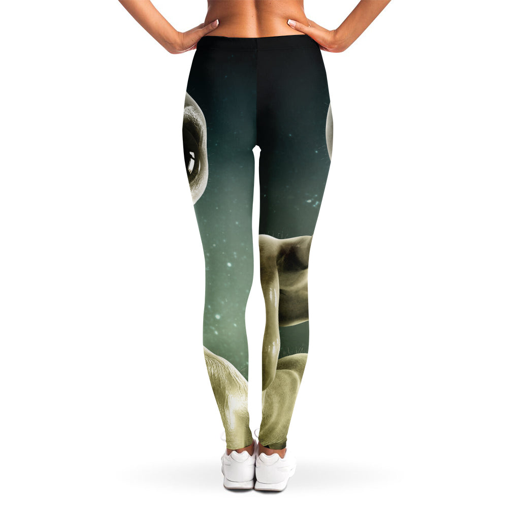 Grey Alien 3D Print Women's Leggings