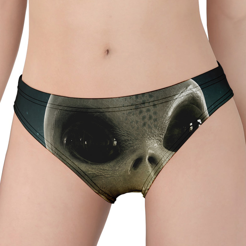 Grey Alien 3D Print Women's Panties