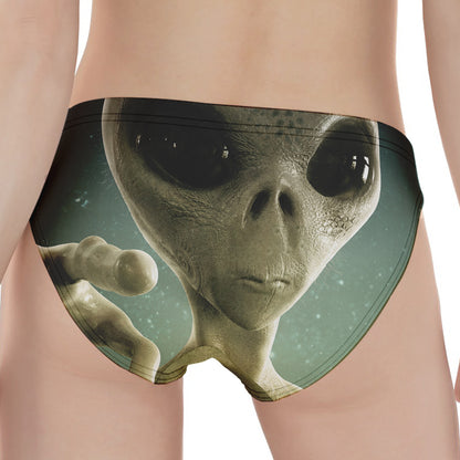 Grey Alien 3D Print Women's Panties