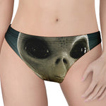 Grey Alien 3D Print Women's Thong