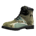 Grey Alien 3D Print Padded Collar Lace Up Boots