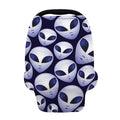 Grey Alien Face Pattern Print Baby Seat Cover