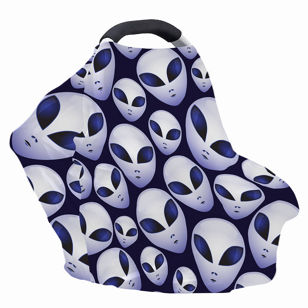 Grey Alien Face Pattern Print Baby Seat Cover