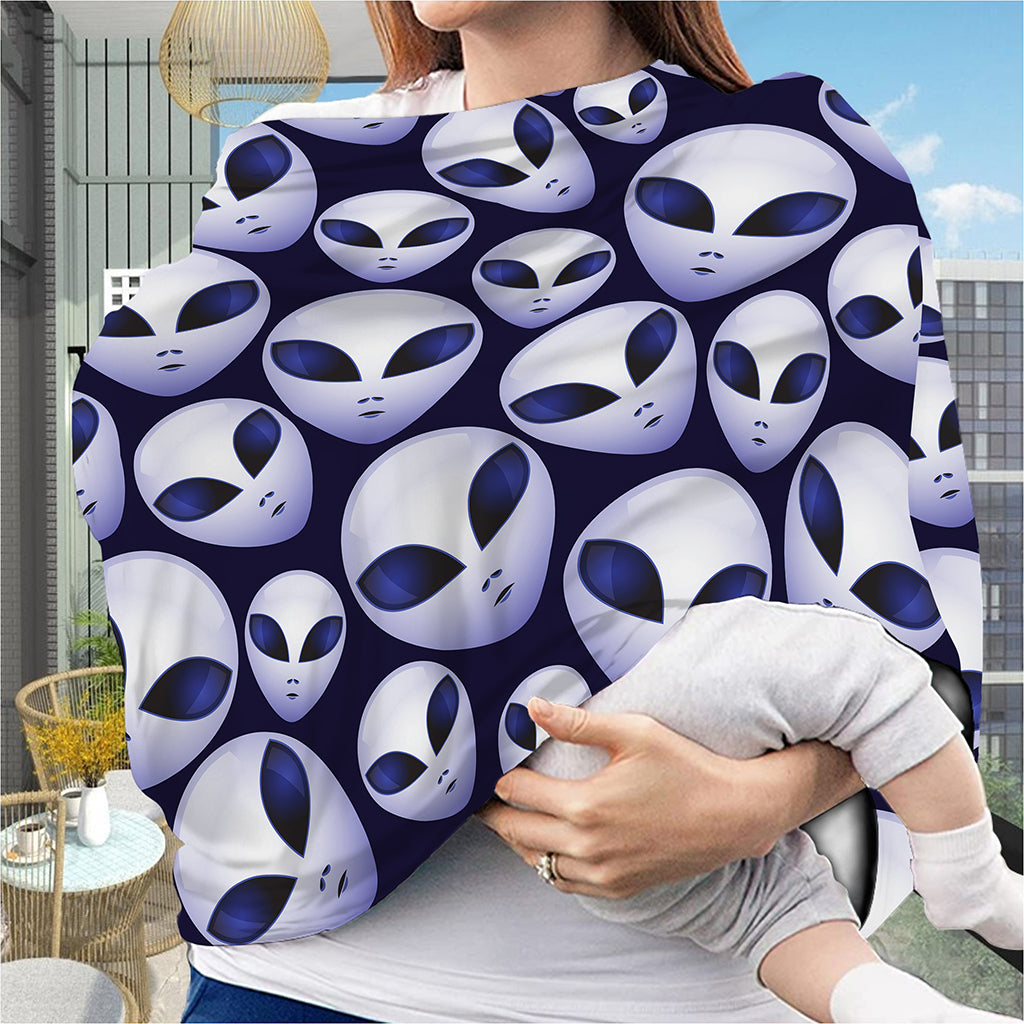 Grey Alien Face Pattern Print Baby Seat Cover