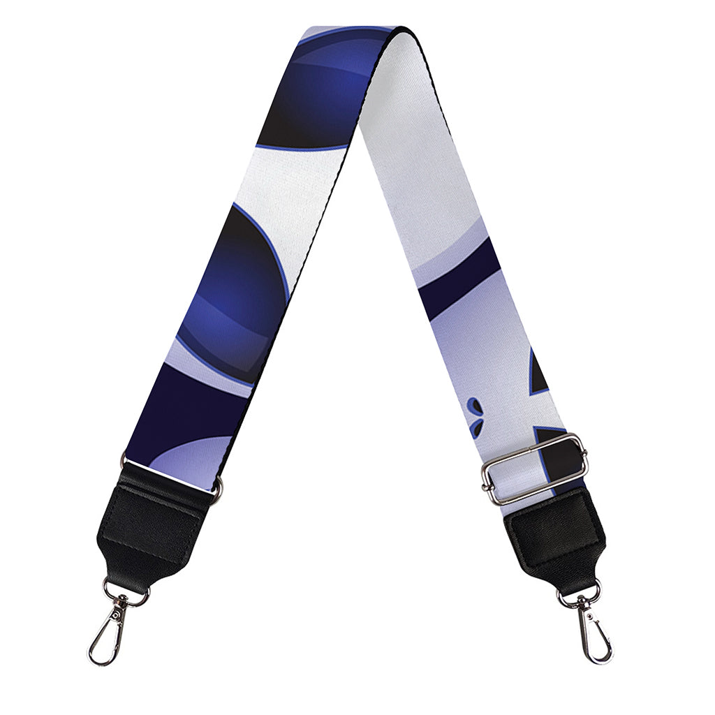 Grey Alien Face Pattern Print Bag Strap