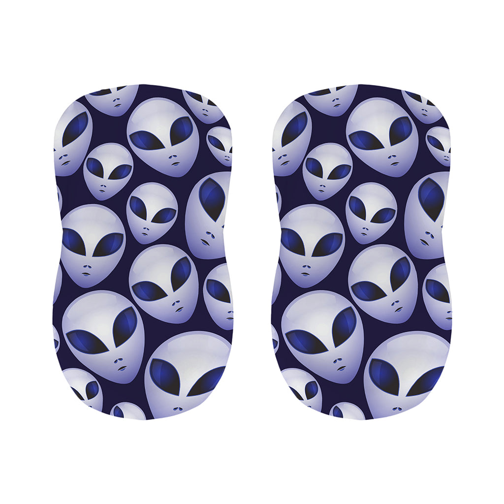 Grey Alien Face Pattern Print Bar Stool Covers
