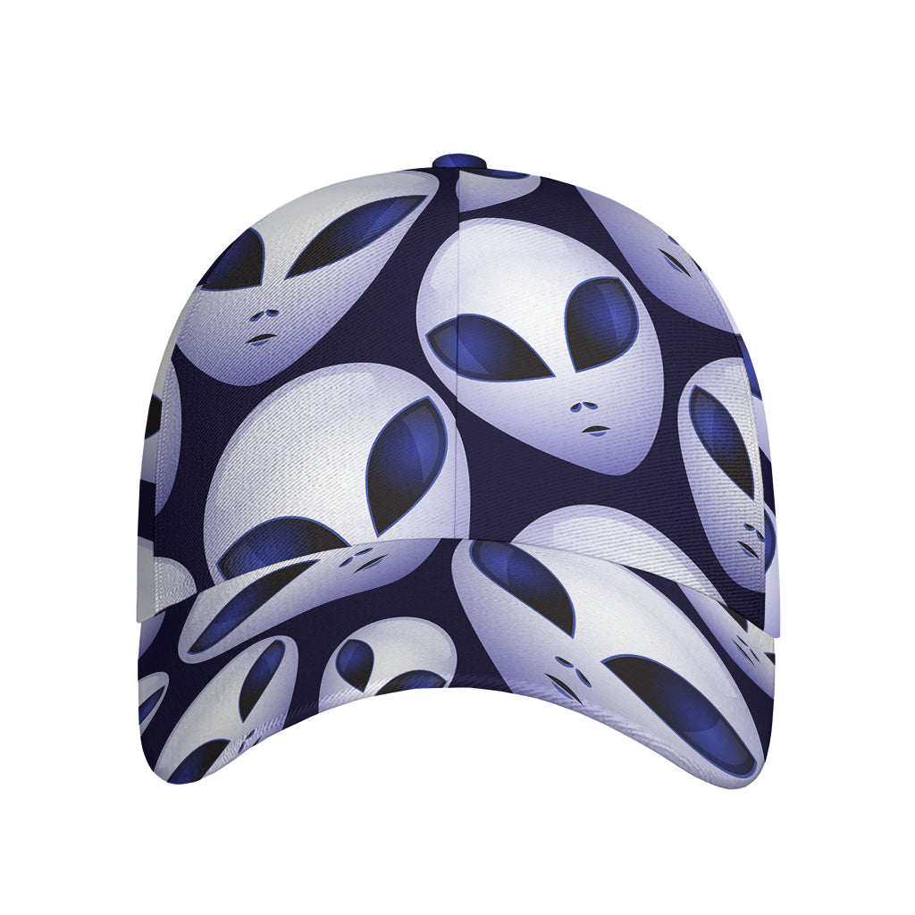 Grey Alien Face Pattern Print Baseball Cap