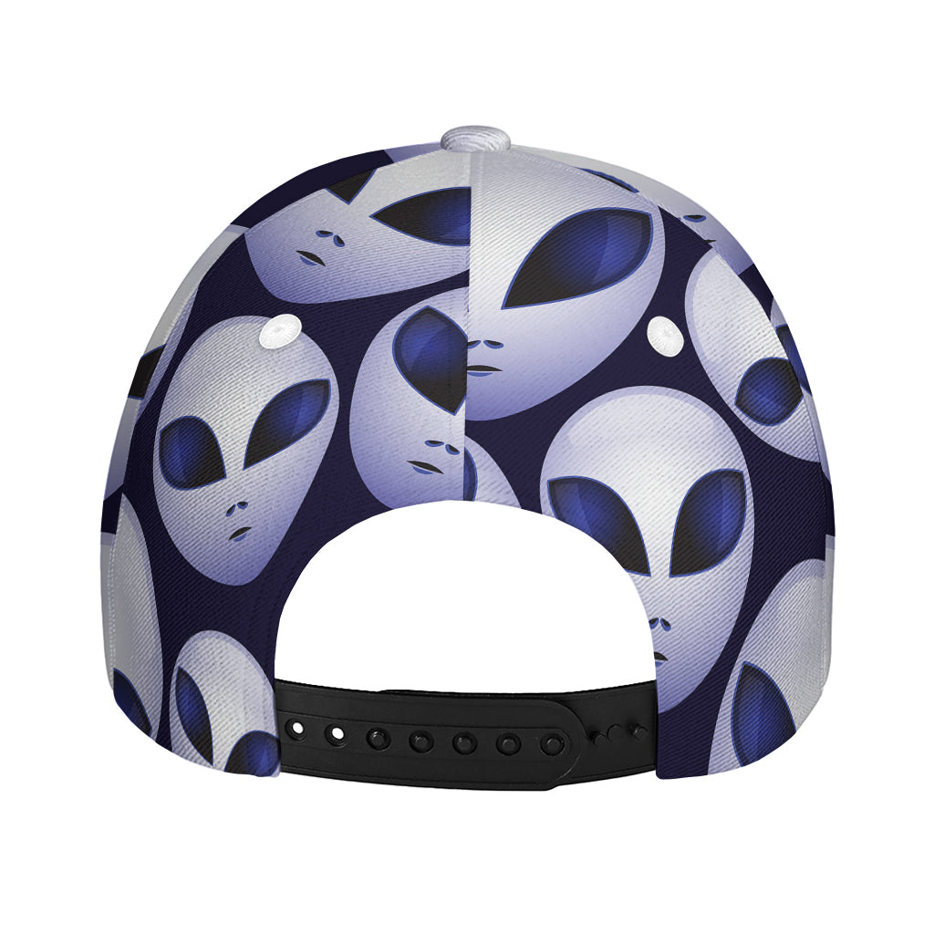 Grey Alien Face Pattern Print Baseball Cap
