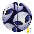 Grey Alien Face Pattern Print Basketball